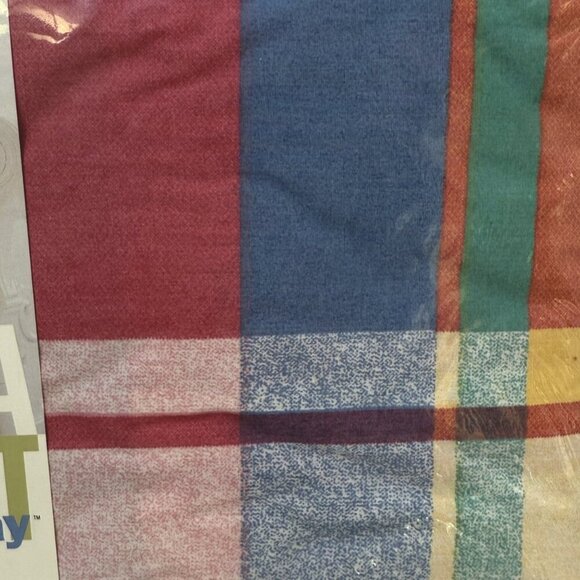 Martha Stewart Full Fitted Sheet Pastel Plaid Light Madras Rose Vintage New - Picture 5 of 9